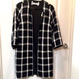 NWOT Tweed Black & White Plaid Dress Jacket | Size Small